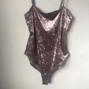 Purple Velvet Bodysuit